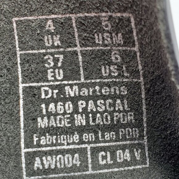 Dr. Martens 1460 Pascal Yellow Stitch Black Leather Men Boots‎ Size 5 - Picture 3 of 11
